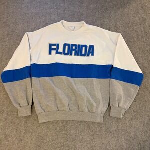 Vintage 80s Florida Spell Out Crewneck Wrapround Sweatshirt Adult Large